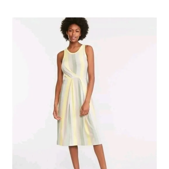 Lou & Grey | Dresses | Striped Sleeveless Midi Dress | Poshmark